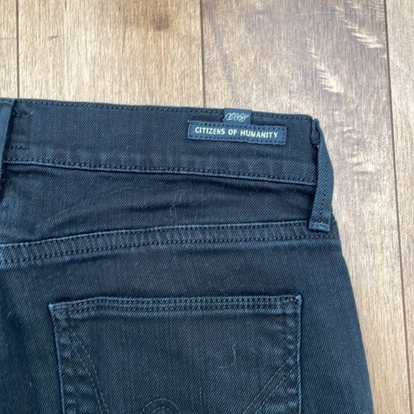 Citizens Of Humanity COH Elson Jeans Medium Rise Straight Leg Black Clean Hem 26 - Picture 12 of 13